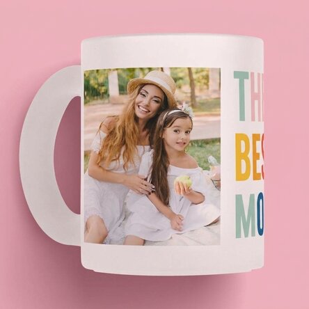 Tasse personnalisée avec 2 photos - La meilleure maman du monde !