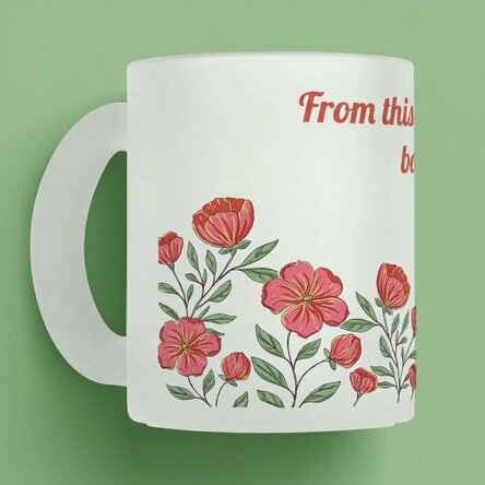 Tasse personnalisée avec inscription - Motif floral