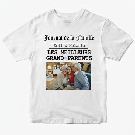 T-shirt en coton personnalisé avec photo et texte - Les meilleurs grands-parents