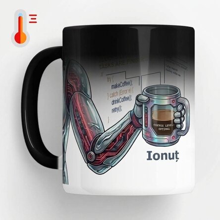Tasse thermosensible personnalisée avec texte - Programmateur