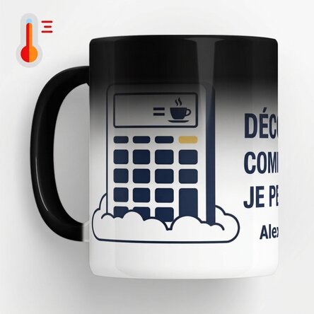Tasse thermosensible personnalisée avec texte - Comptabilité