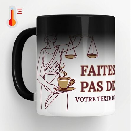 Tasse thermosensible personnalisée avec un texte pour les avocats