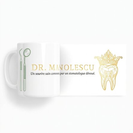 Tasse personnalisée avec texte - Golden Dentist