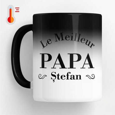 Tasse thermosensible personnalisée avec inscription - « Le meilleur papa »