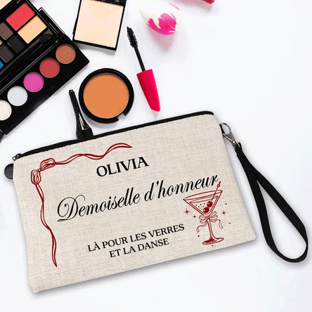 Trousse de maquillage personnalisée avec inscription - L'équipe de la mariée