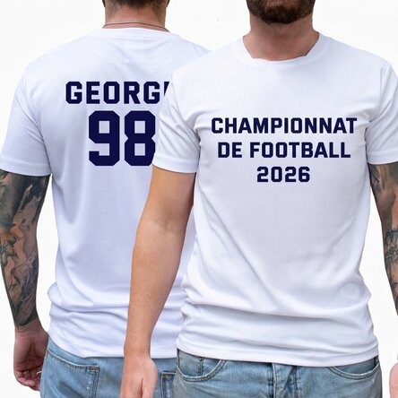 T-shirt de sport personnalisé recto-verso avec inscription