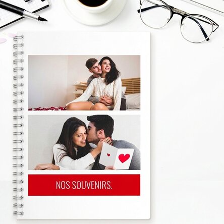 Carnet personnalisé avec 2 photos et un texte