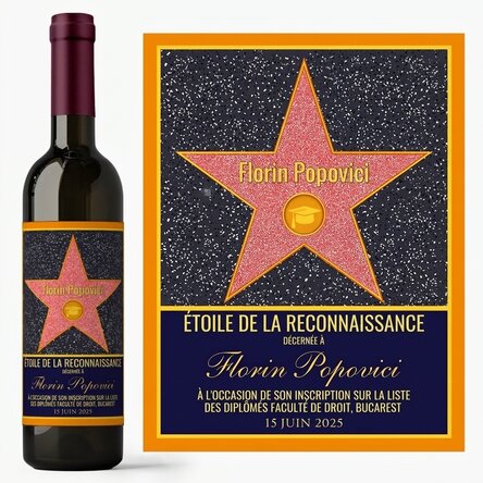 Vin personnalisé - L'étoile de la reconnaissance