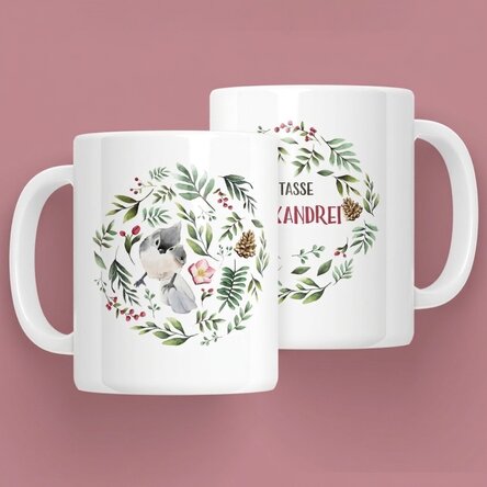 Tasse personnalisée avec un oiseau pour elle - modèle de Noël