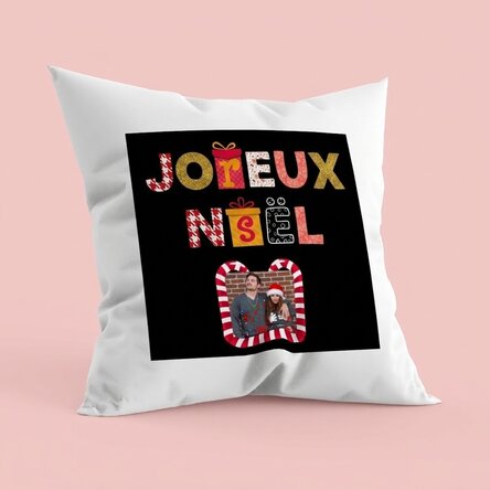 Coussin personnalisé avec photo - Joyeux Noël