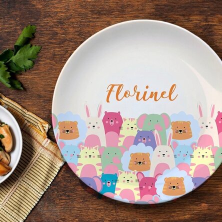 Assiette personnalisée avec inscription - Animaux