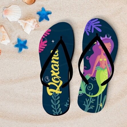 Tongs personnalisées avec un prénom - Mermaid