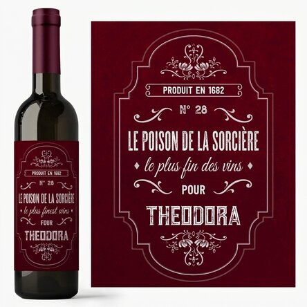 Vin personnalisé avec un texte - Le poison de la sorcière