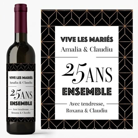 Vin personnalisé avec un message - Anniversaire