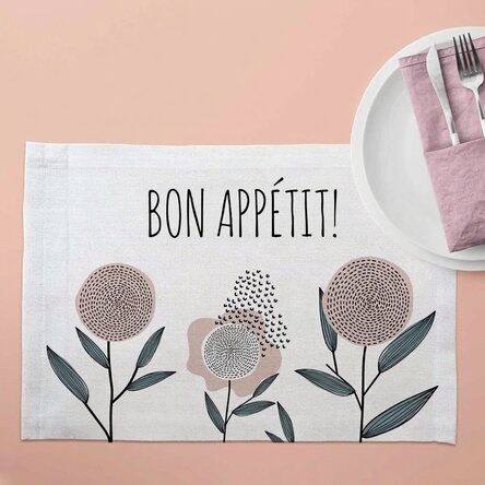 Support d'assiette personnalisé - Motif floral 1