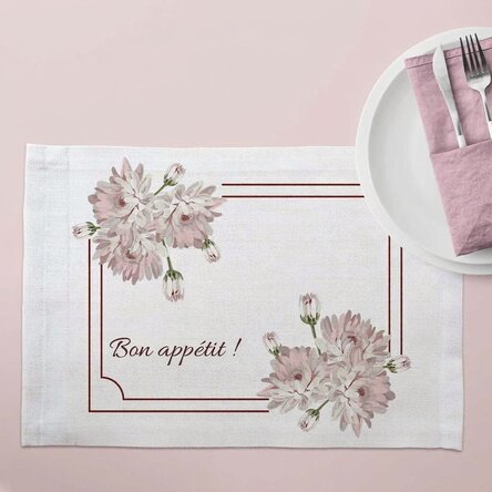 Support d'assiette personnalisé - Motif chrysanthèmes