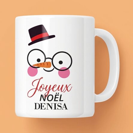 Tasse personnalisée avec inscription - Bonhomme de neige