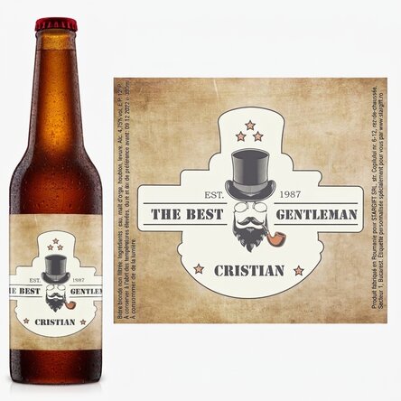 Bière personnalisée avec un texte - Gentleman