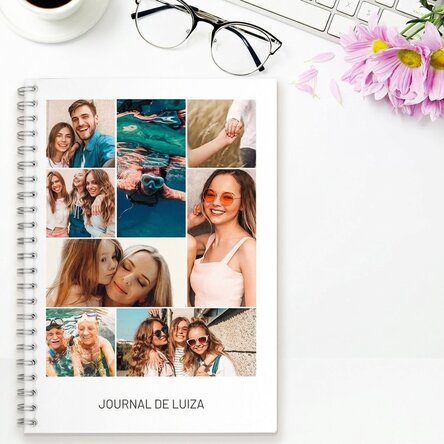 Carnet personnalisé avec 8 photos et un texte - Meilleurs amis