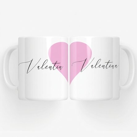 Tasses pour couple avec inscription - motif cœur