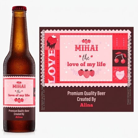 Bière personnalisée avec un message - Saint-Valentin
