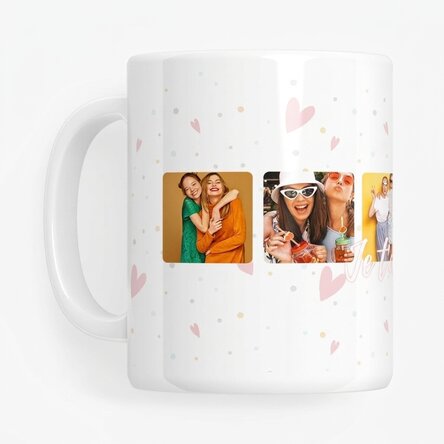 Tasse personnalisée avec 6 photos carrées et le texte « I love You » - Célébrez l'amour
