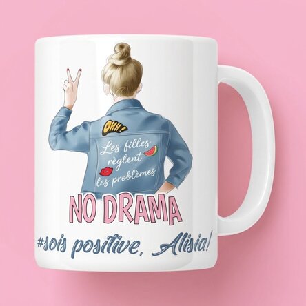 Tasse personnalisée avec inscription - No drama
