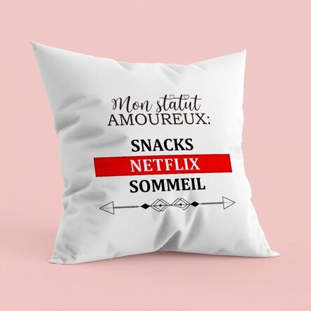 Coussin personnalisé avec inscription - Statut relationnel