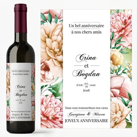 Vin personnalisé avec inscription - Joyeux anniversaire