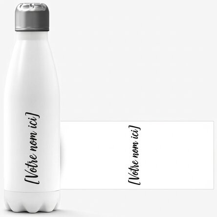 Thermos à base blanche personnalisé avec votre nom