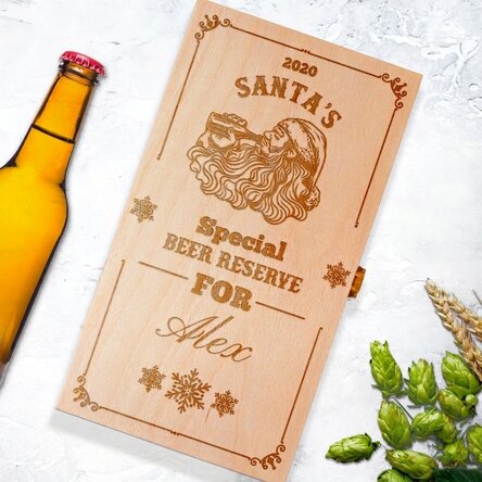 Caisse à bière personnalisée pour trois bouteilles - Père Noël