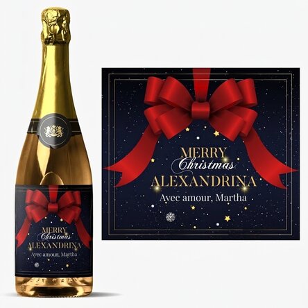 Vin mousseux personnalisé avec un message - Glamorous Christmas