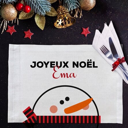 Support d'assiette personnalisé - Bonhomme de neige