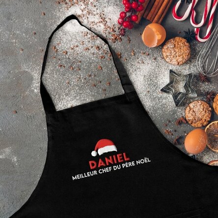 Tablier personnalisé avec texte - Santa's Best Chef