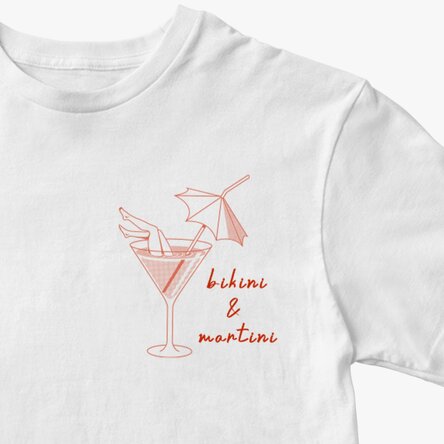 T-shirt en coton personnalisé avec un texte - Bikini & Martini