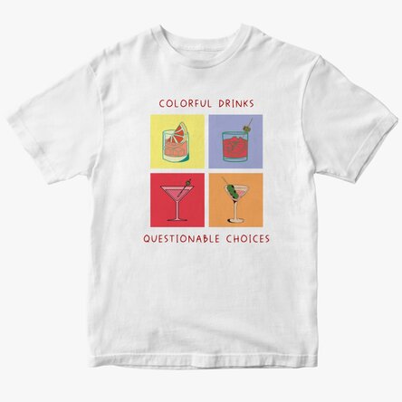 Custom cotton T-shirt with text - Drinks
