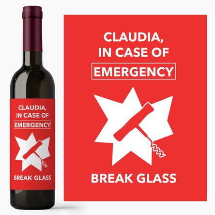Vin personnalisé avec inscription - Emergency