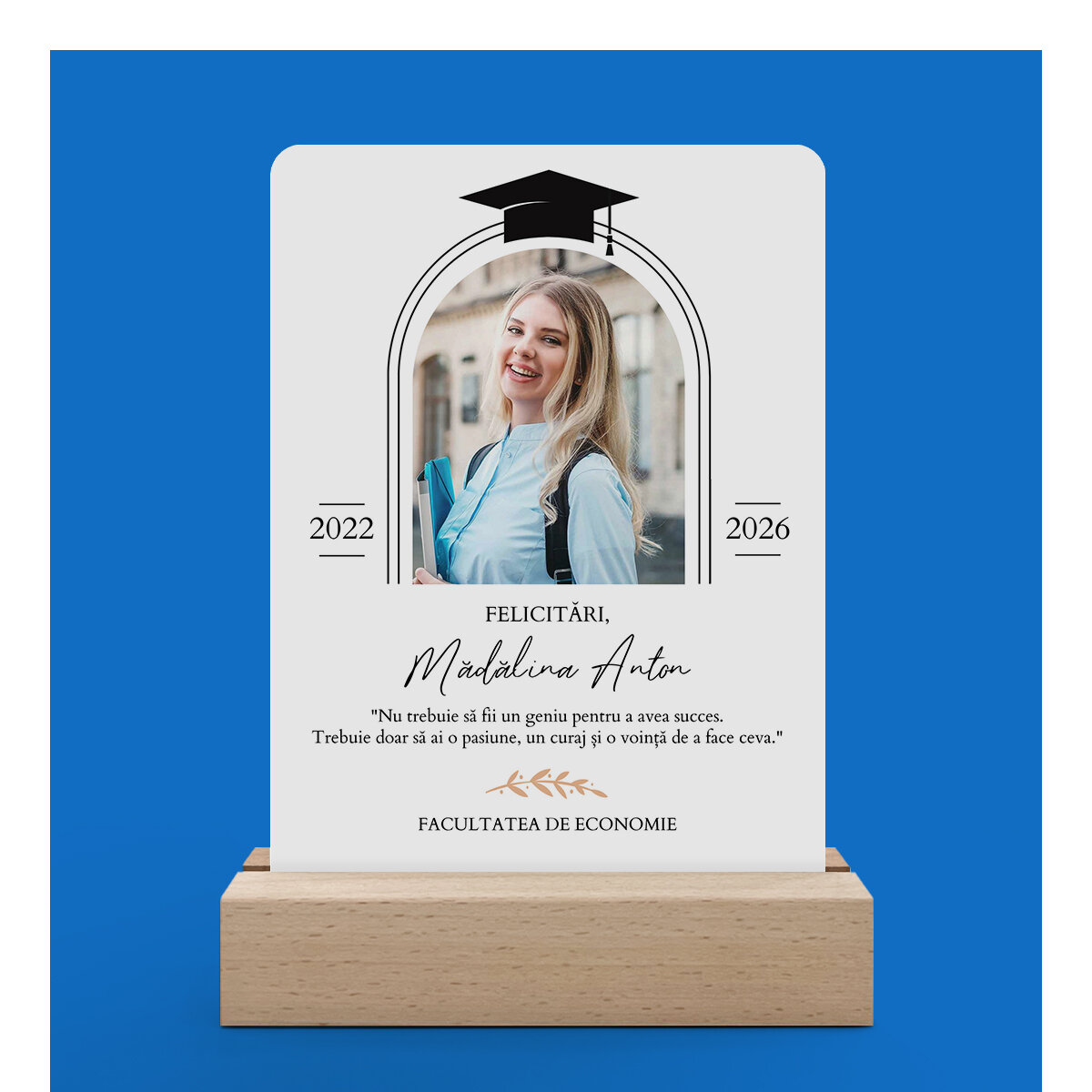 Lampe LED et cadres photo personnalisés pour la remise des diplômes