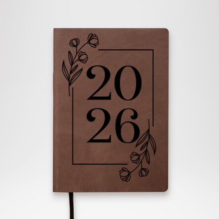 Agenda en cuir personnalisé - Floral Planner