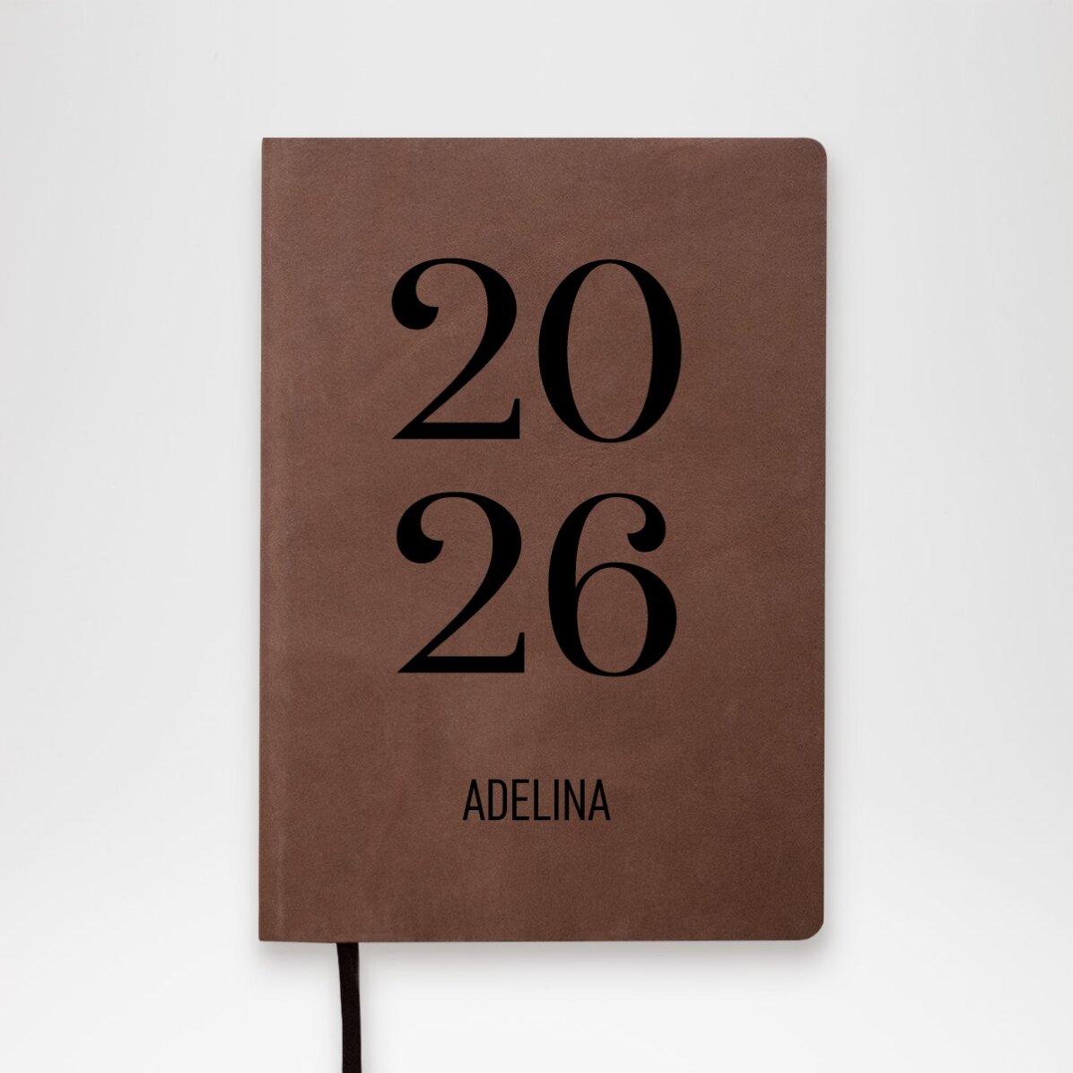 Agenda en cuir personnalisé avec texte - Journal quotidien