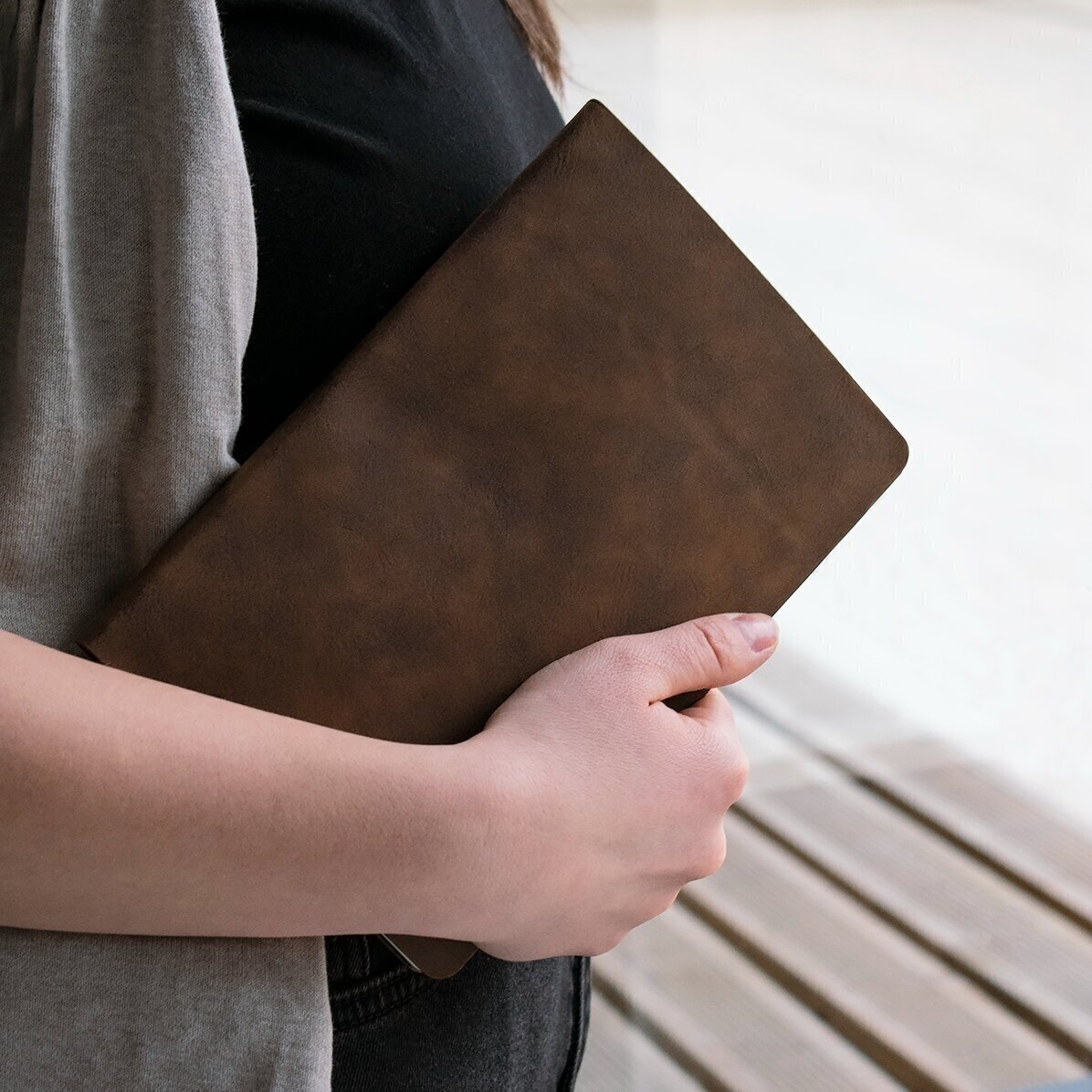 Agenda en cuir personnalisé avec inscription - Paysage abstrait