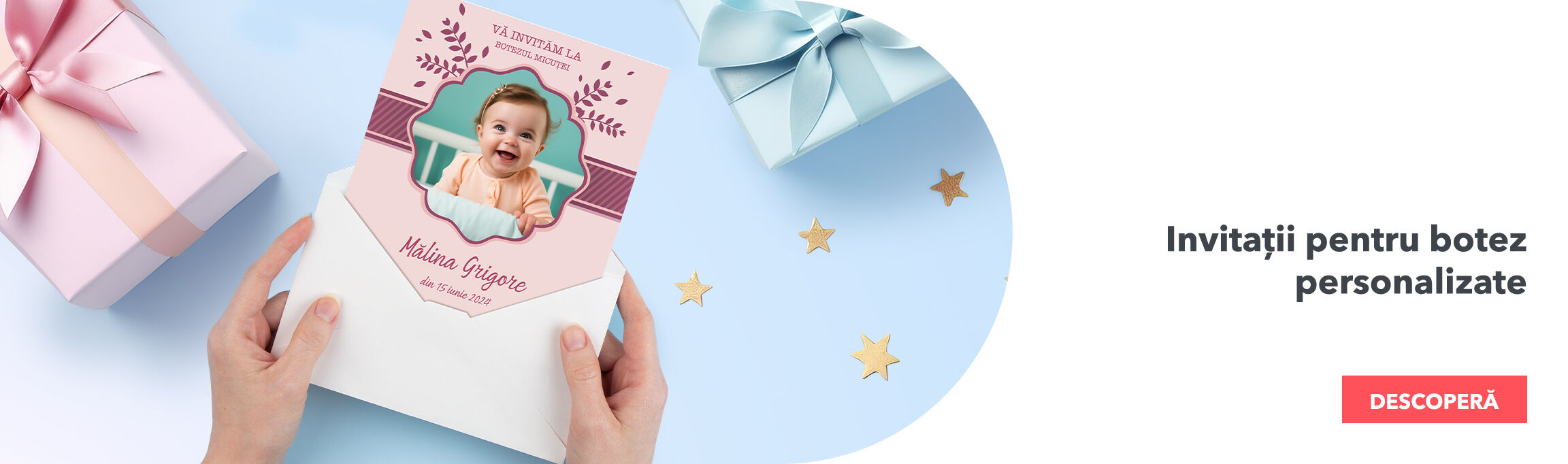 Invitations personnalisées pour un baptême