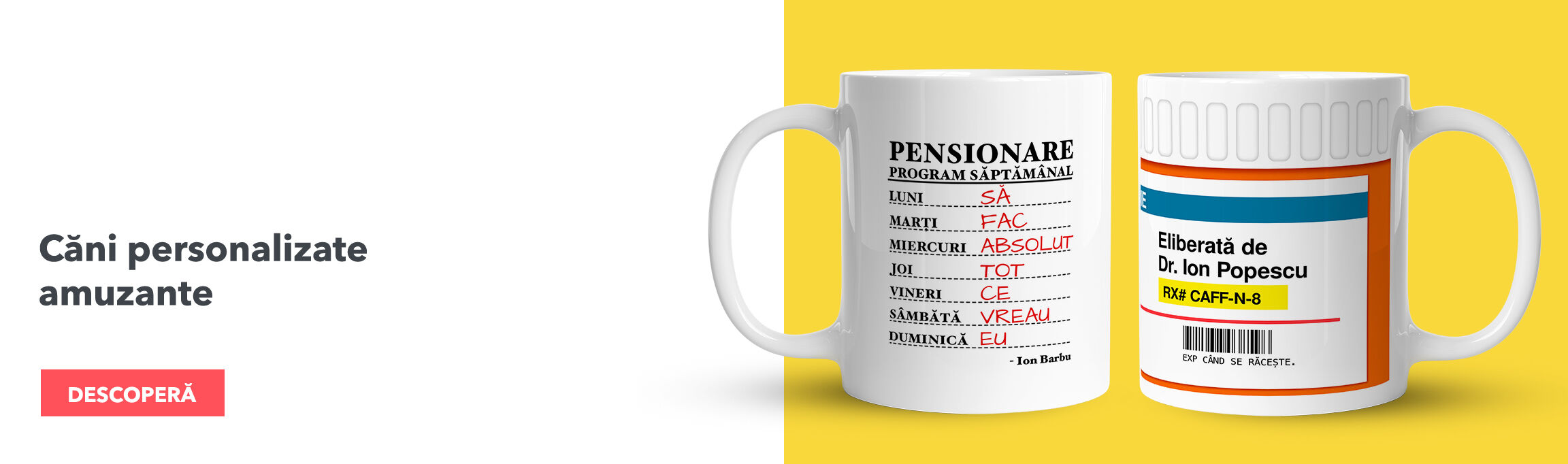 Tasses avec des messages amusants