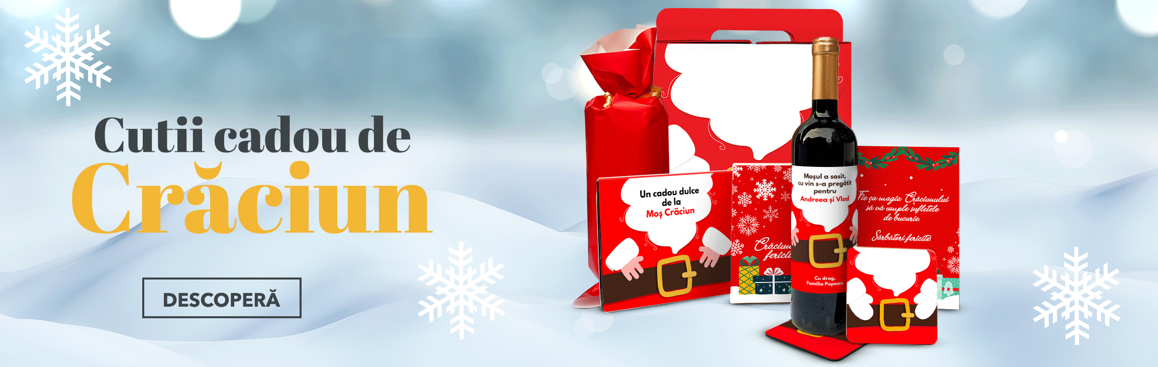 Coffrets cadeaux contenant des produits de Noël