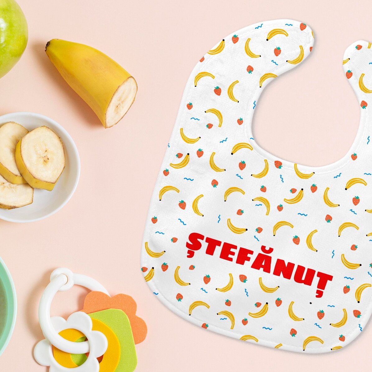Bavoir personnalisé pour bébé avec prénom - Banane