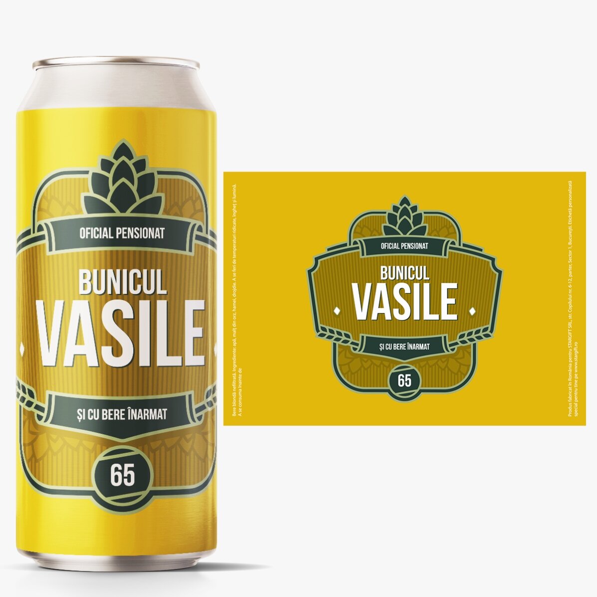 Bière en canette personnalisée avec un texte - Modèle « départ à la retraite »