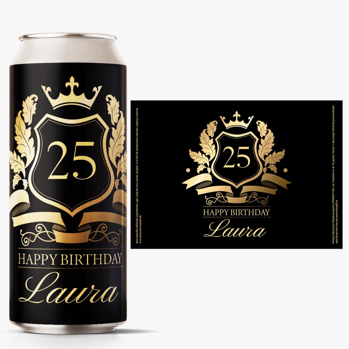 Bière en canette personnalisée avec un texte - Royalty