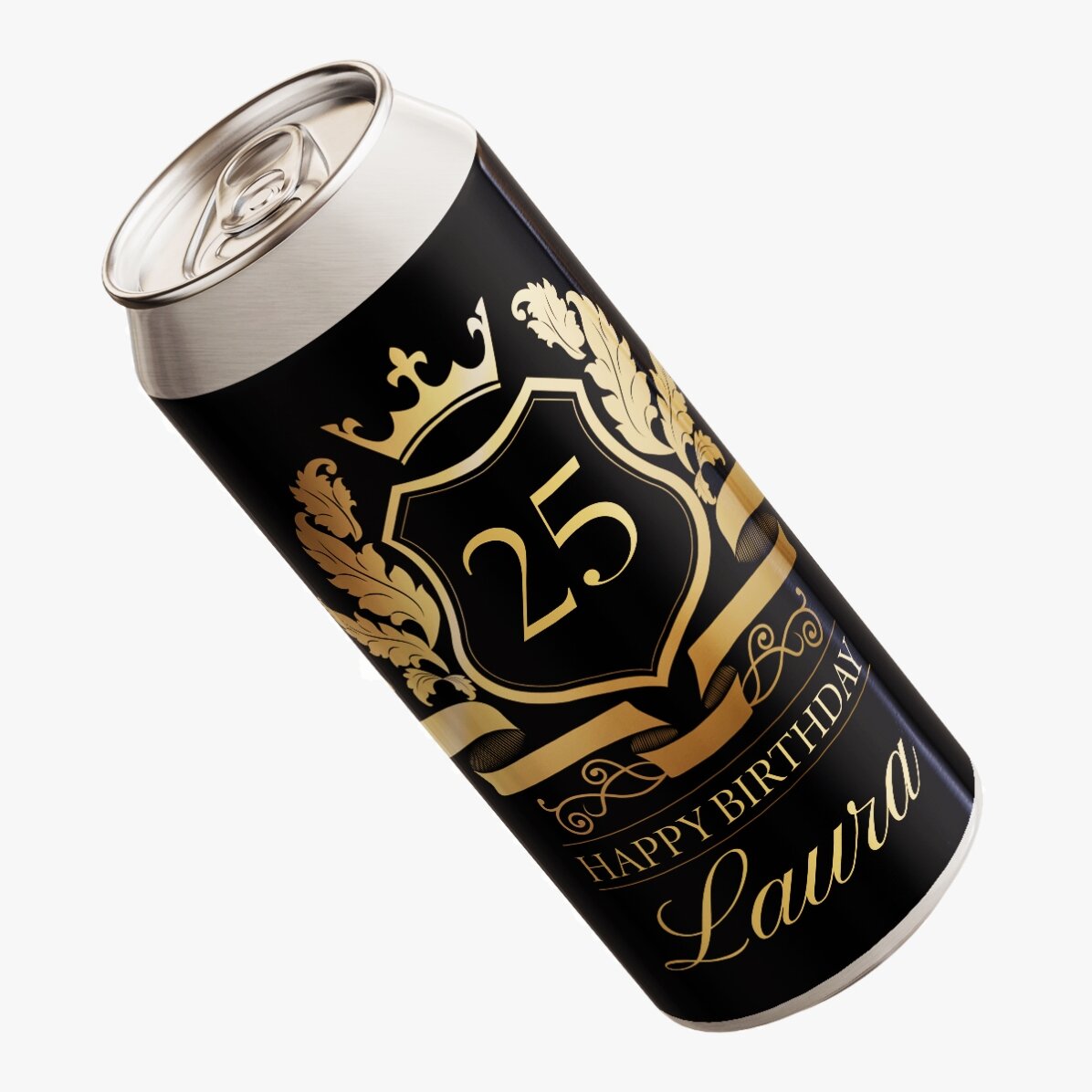 Bière en canette personnalisée avec un texte - Royalty