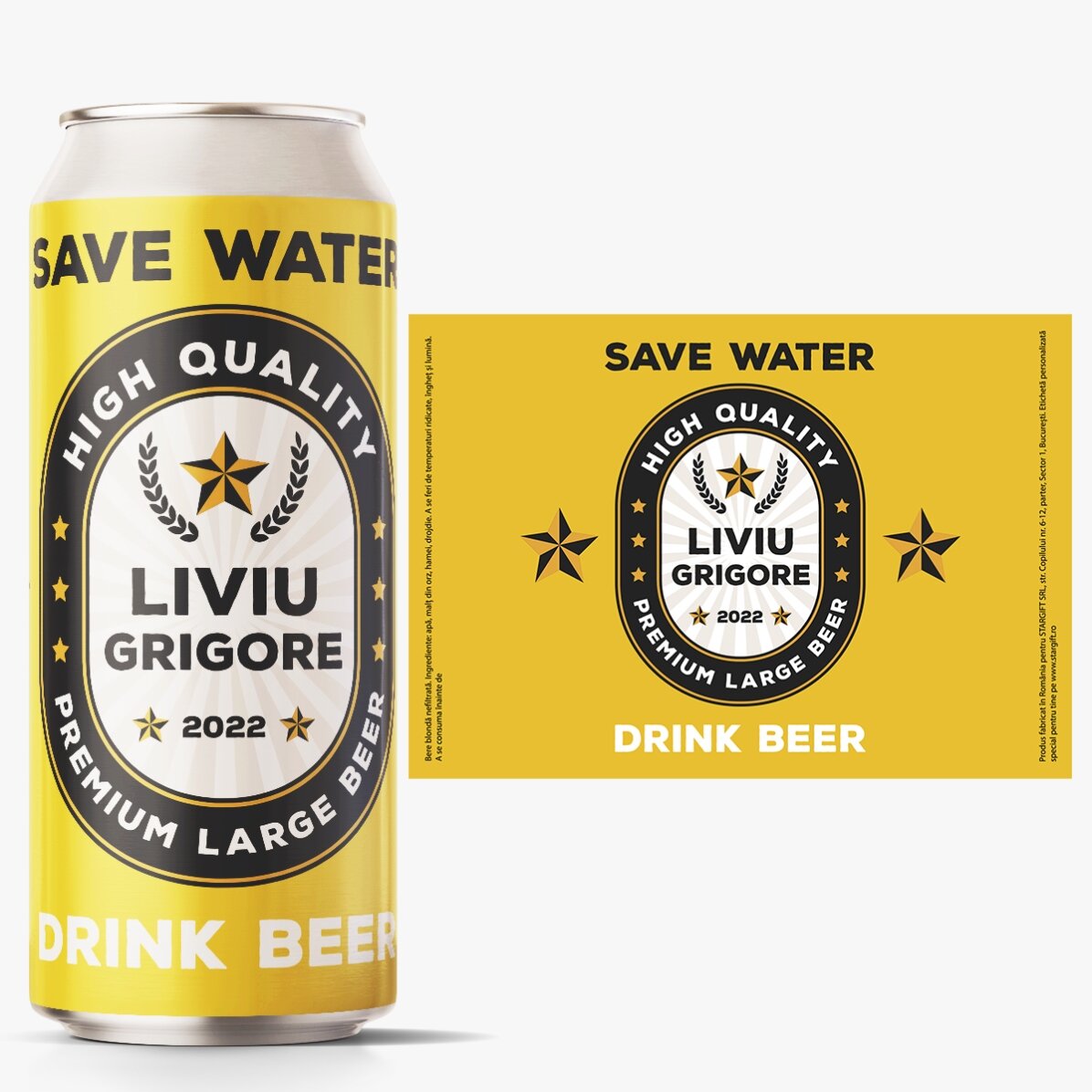 Bière en canette personnalisée avec un message - Économisez l