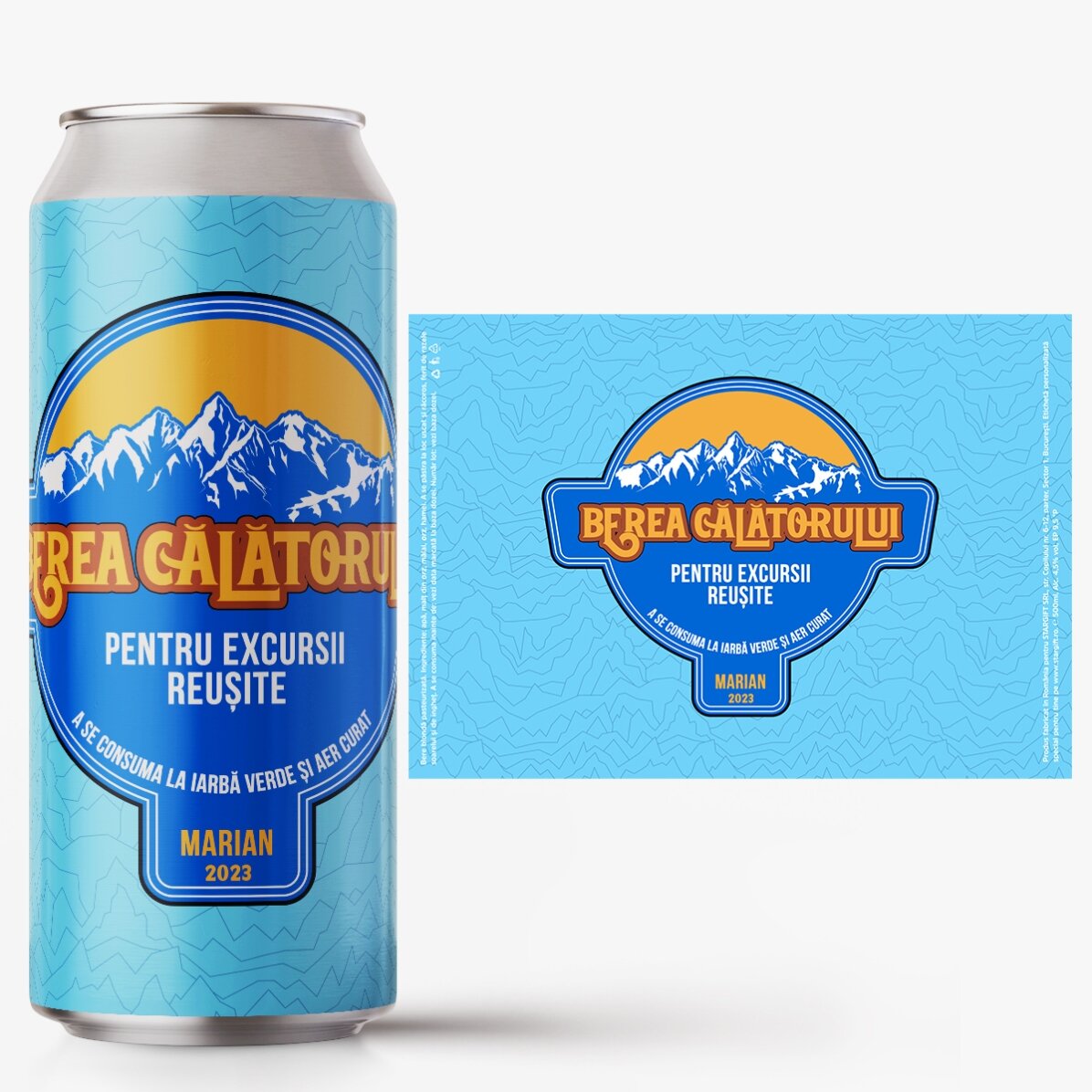 Bière en canette personnalisée avec un texte - La bière du voyageur